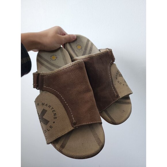Doc Martens dark taupe brown Cesar slide sandals - Picture 1 of 7